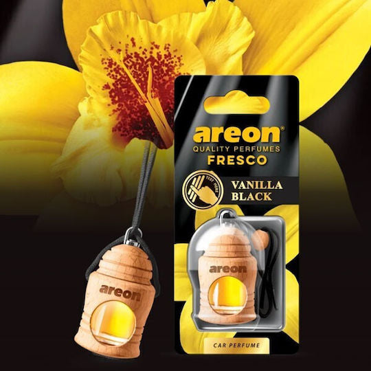 Areon Κρεμαστό Αρωματικό Υγρό Αυτοκινήτου Fresco Vanilla Black 4ml