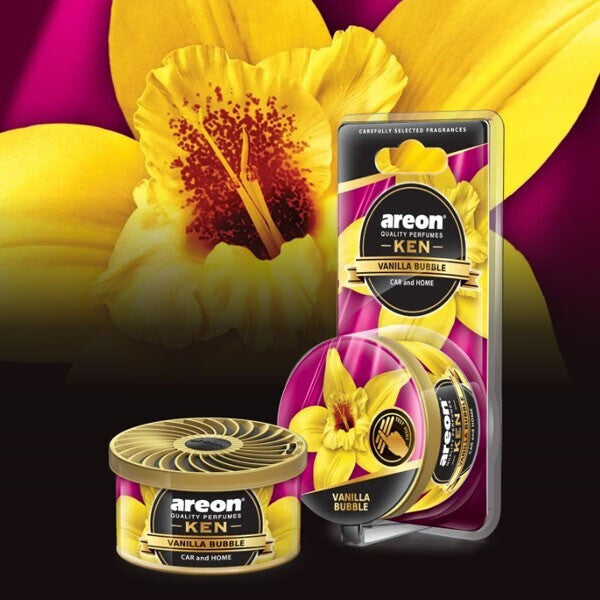 Areon Αρωματική Κονσέρβα Κονσόλας/Ταμπλό Αυτοκινήτου Ken Blister Vanilla Bubble 35gr AKB15
