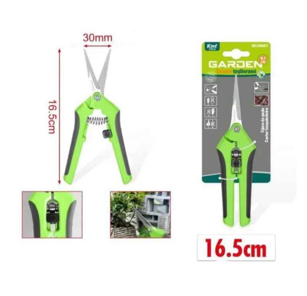 KMT Tools Ψαλίδι Κλαδέματος Μήκους 2304877 16.5cm με Μέγιστη Διάμετρο Κοπής 30mm Πράσινο