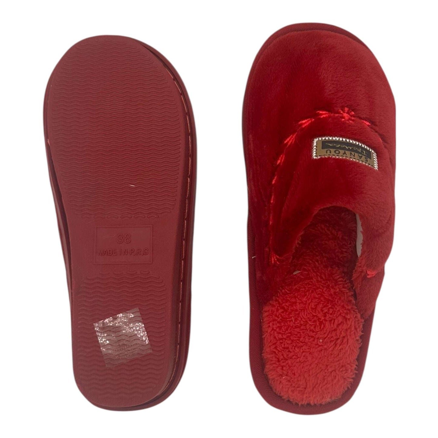 Angel Shopping Χειμερινές Γυναικείες Παντόφλες Κόκκινες