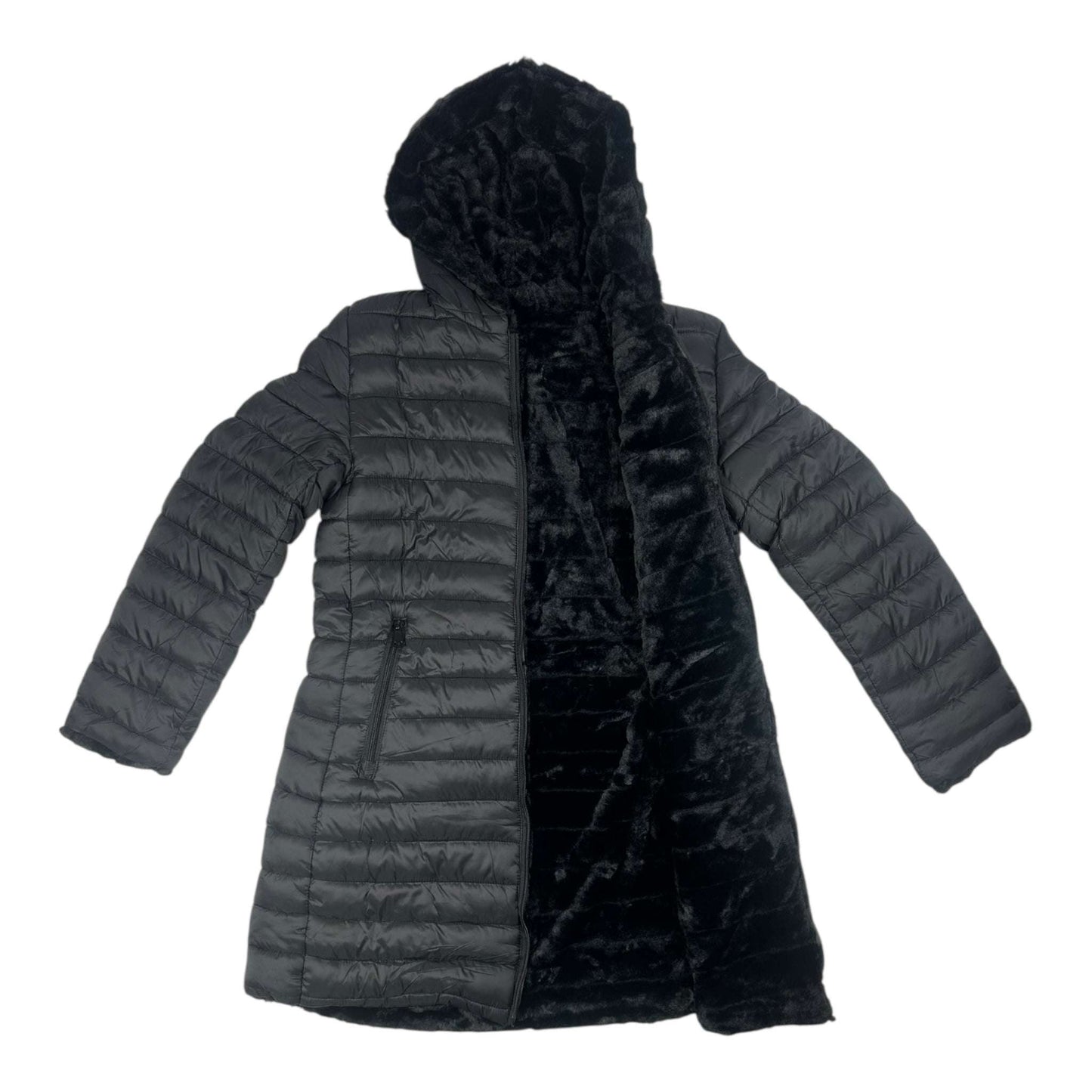 Angel Shopping Γυναικείο Μπουφάν Διπλής Όψης για Χειμώνα Μαύρο