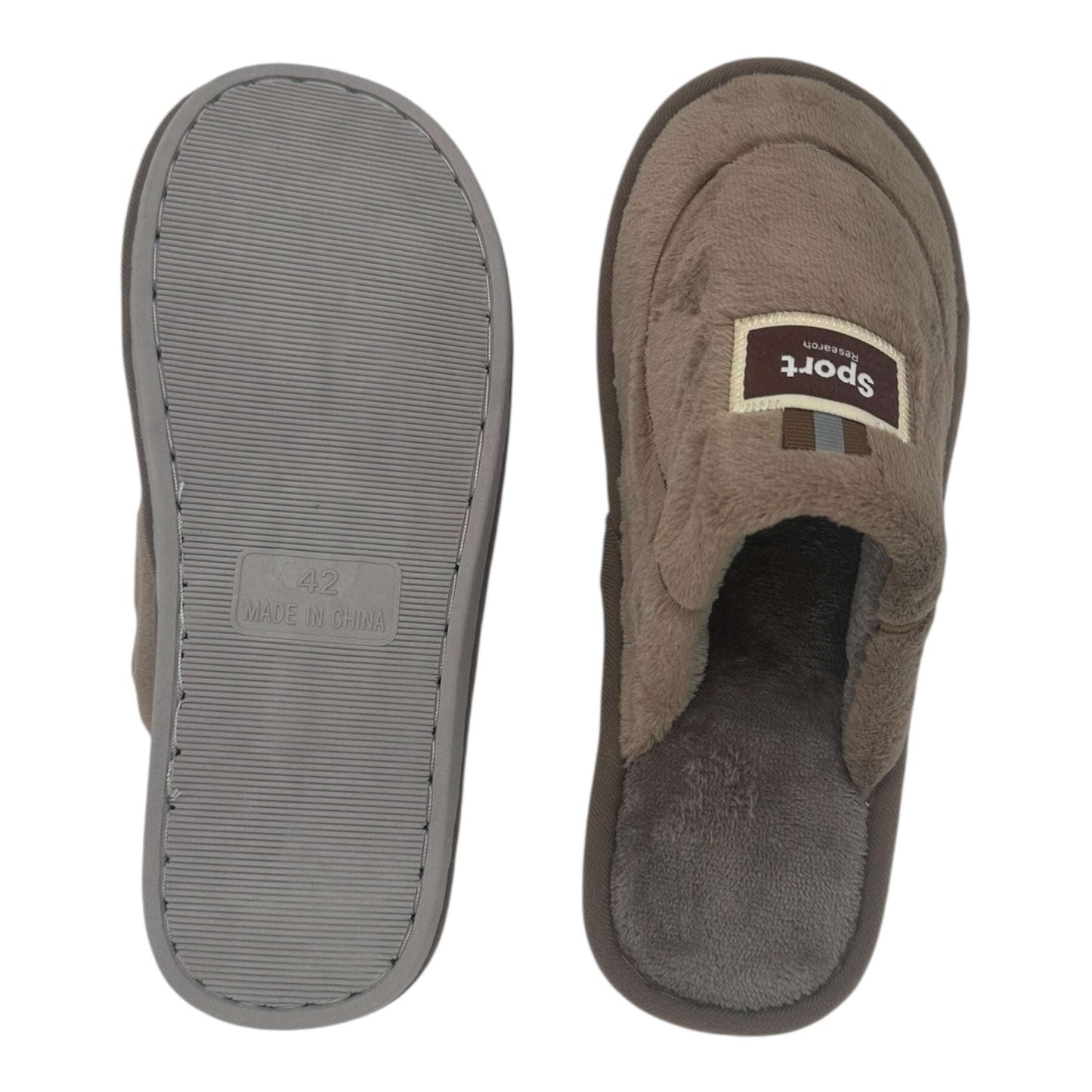 Angel Shopping Χειμερινές Ανδρικές Παντόφλες με Γούνα Καφέ