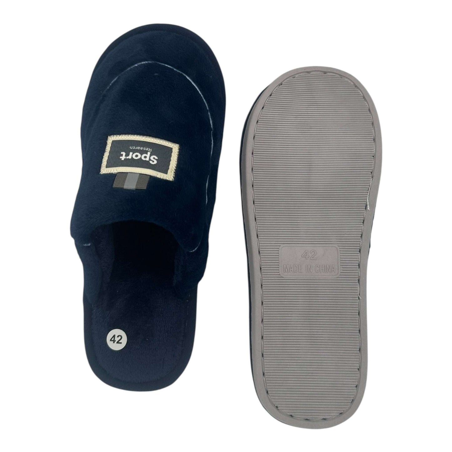 Angel Shopping Χειμερινές Ανδρικές Παντόφλες με Γούνα Μπλε