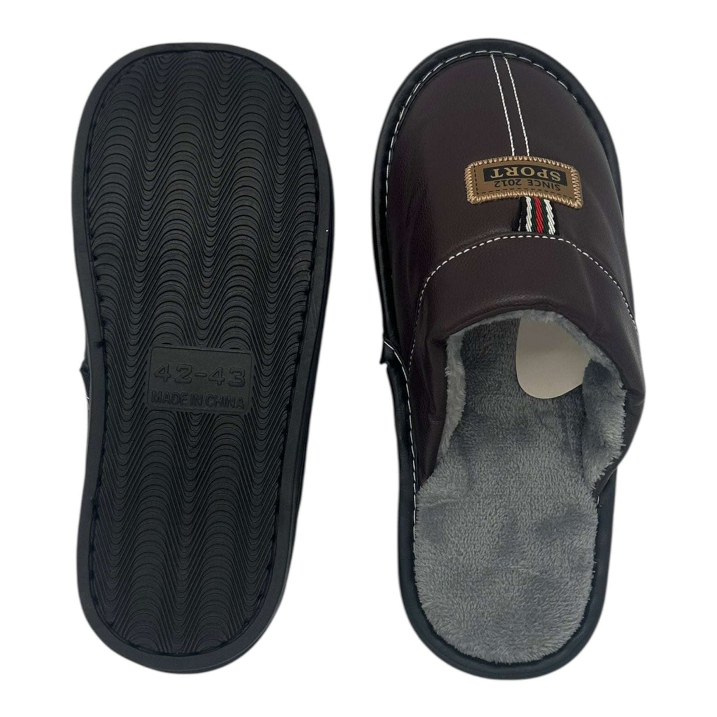 Angel Shopping Χειμερινές Ανδρικές Παντόφλες Καφέ