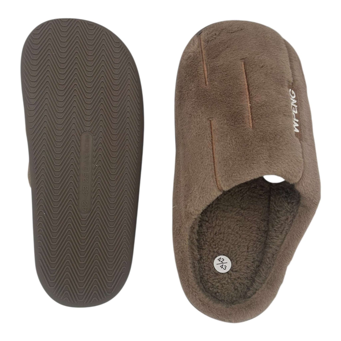 Angel Shopping Χειμερινές Ανδρικές Παντόφλες Καφέ