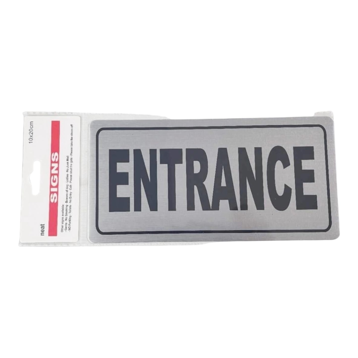 Πινακίδα Αυτοκόλλητη "ENTRANCE" Είσοδος 1τμχ 10*20cm Μαύρο