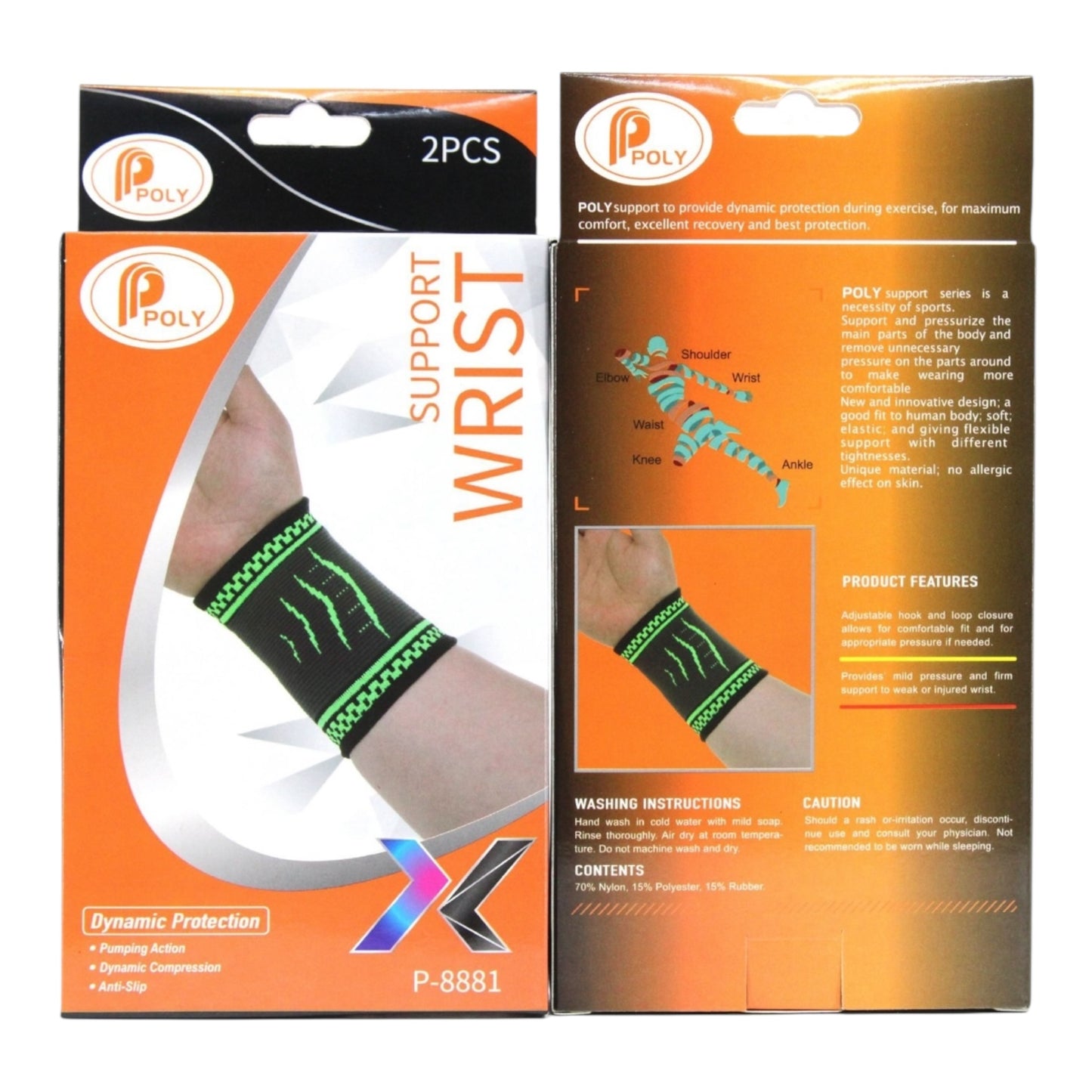 Angel Shopping Dynamic Protections Wrist Compression Bandage 2pcs Green