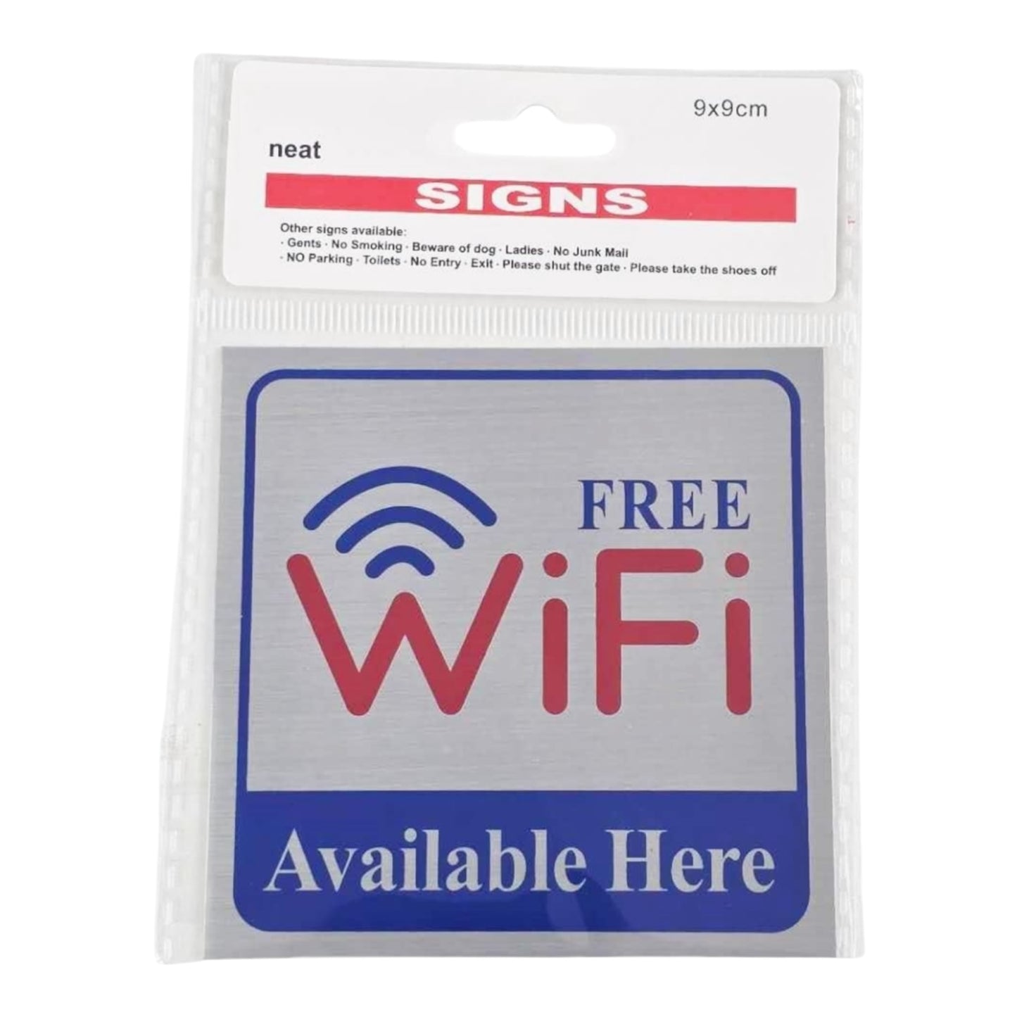 Self-Adhesive Sign "Free WIFI" 1pc 9*9cm Blue