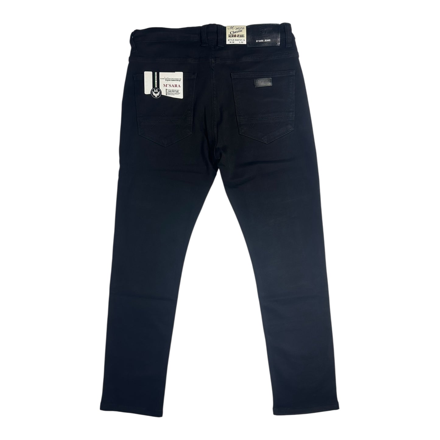 M’SARA Ανδρικό Ελαστικό Jeans Παντελόνι Μαύρο