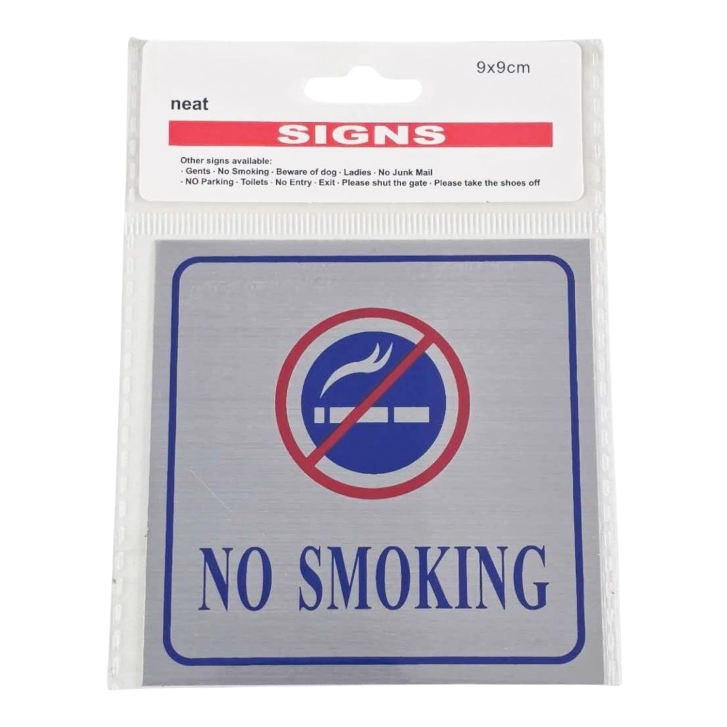 "No Smoking" Self-Adhesive Sign Smoking is prohibited 1pc 9*9cm Blue