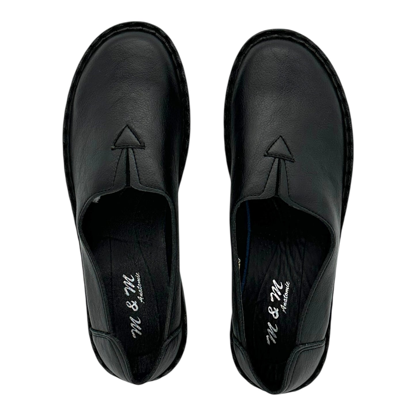 MIRA MAX Γυναικεία Δερμάτινα Slip-On Παπούτσια Μαύρο