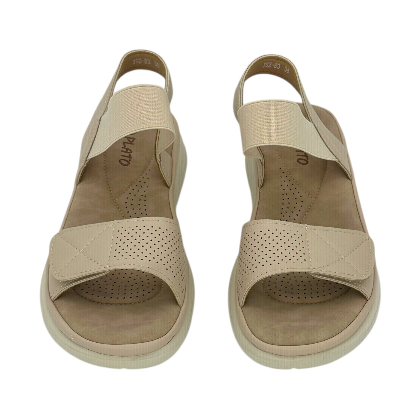 Plato Γυναικεία Πλατφόρμα με Χοντρό Τακούνι Beige