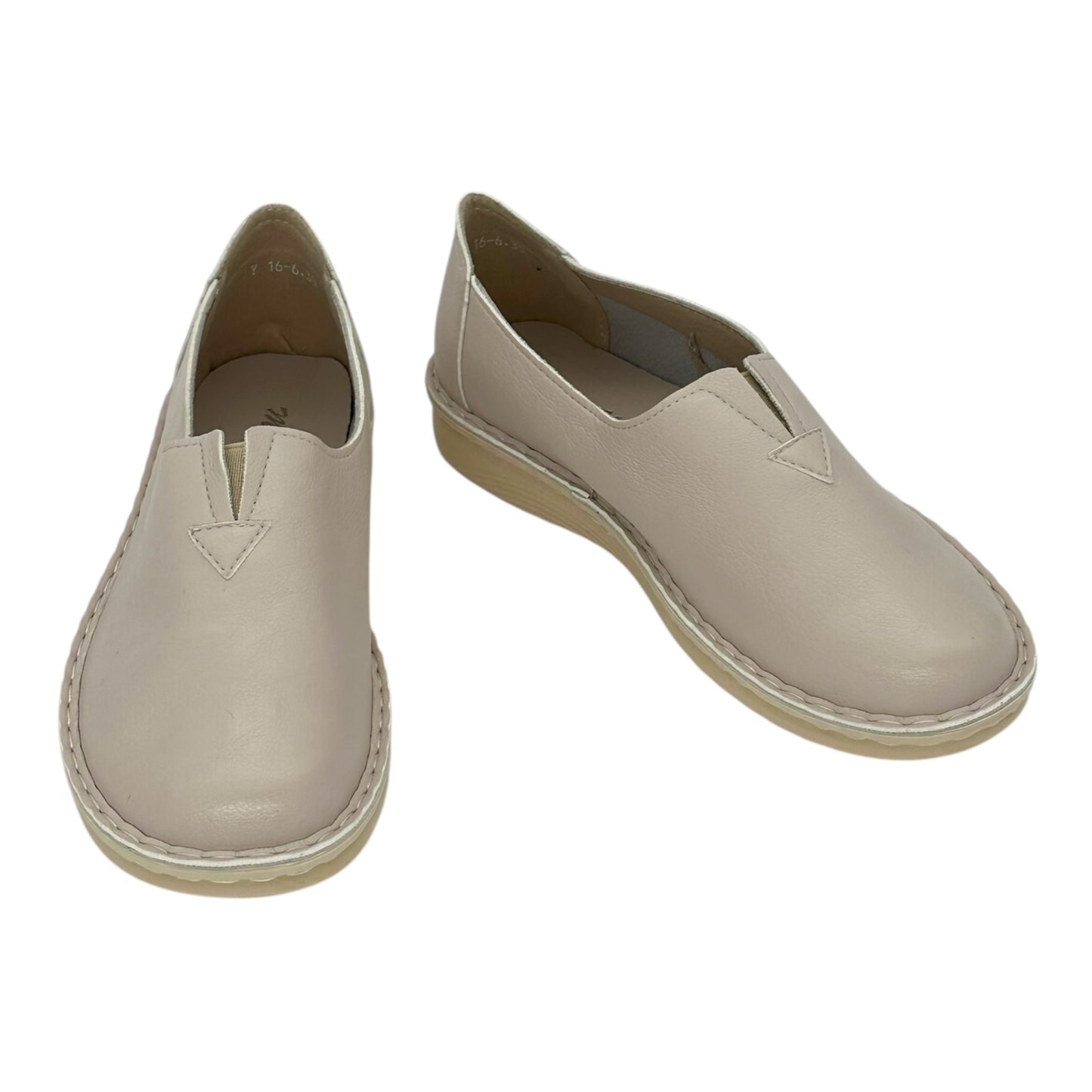 MIRA MAX Γυναικεία Δερμάτινα Slip-On Παπούτσια Beige
