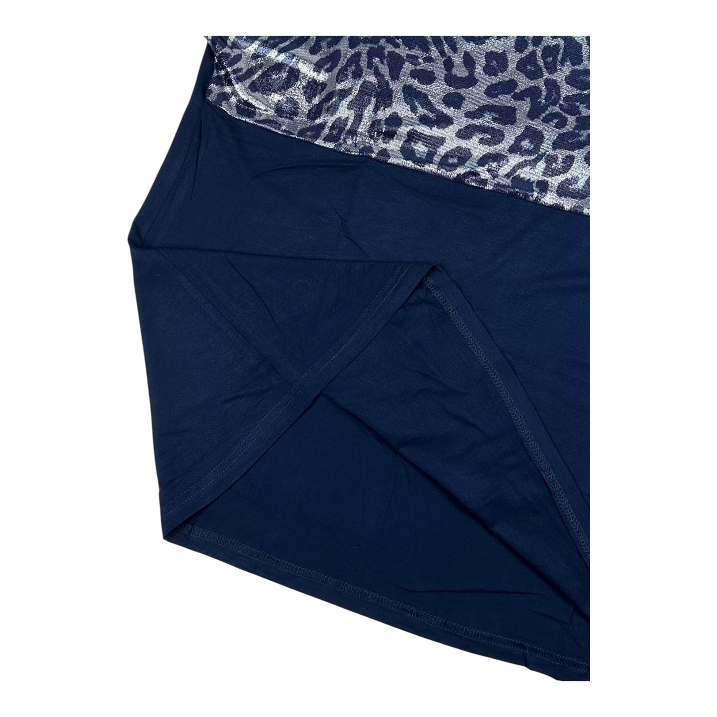 Angel Shopping Γυναικεία Μπλούζα με Animal Print Λεπτομέρεια Μπλε