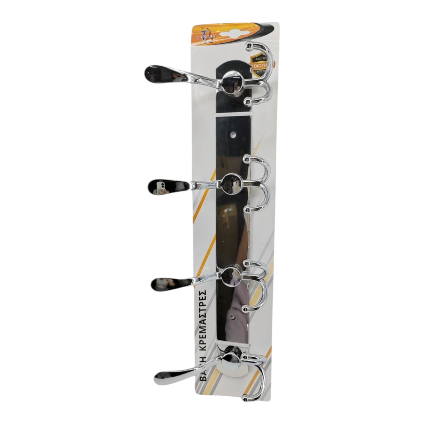 Metal Bathroom Hanger Base with Multiple Hooks 35CM Silver