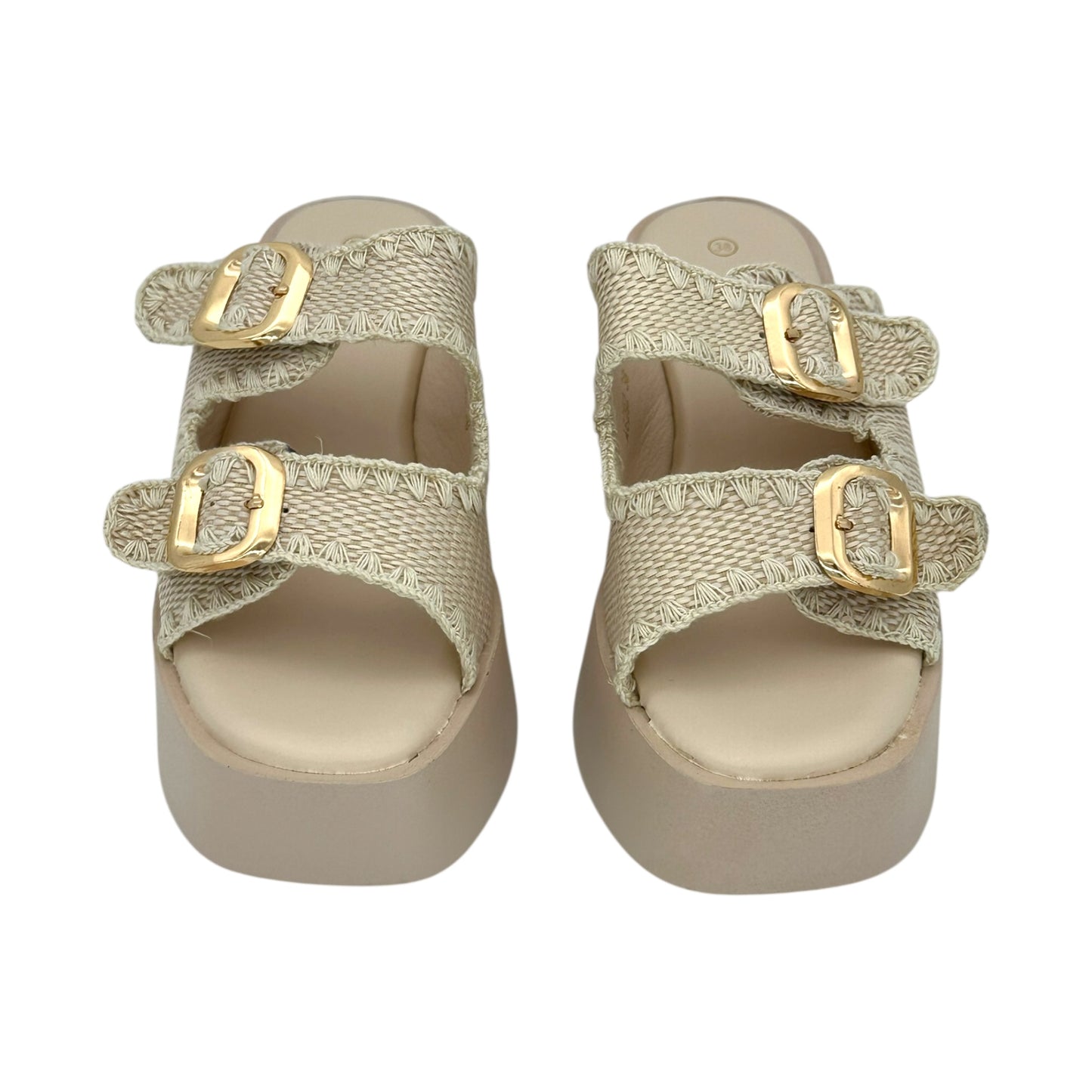 Mira Max Πλατφόρμες Γυναικείες με Διπλή Αγκράφα Beige