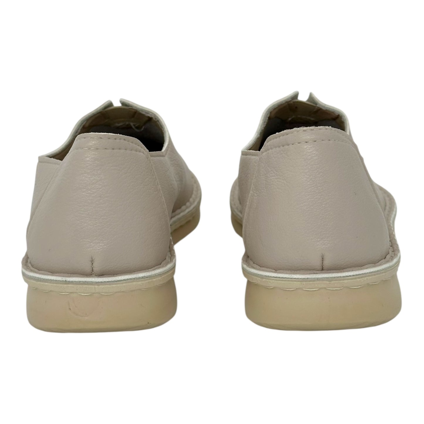 MIRA MAX Γυναικεία Δερμάτινα Slip-On Παπούτσια Beige