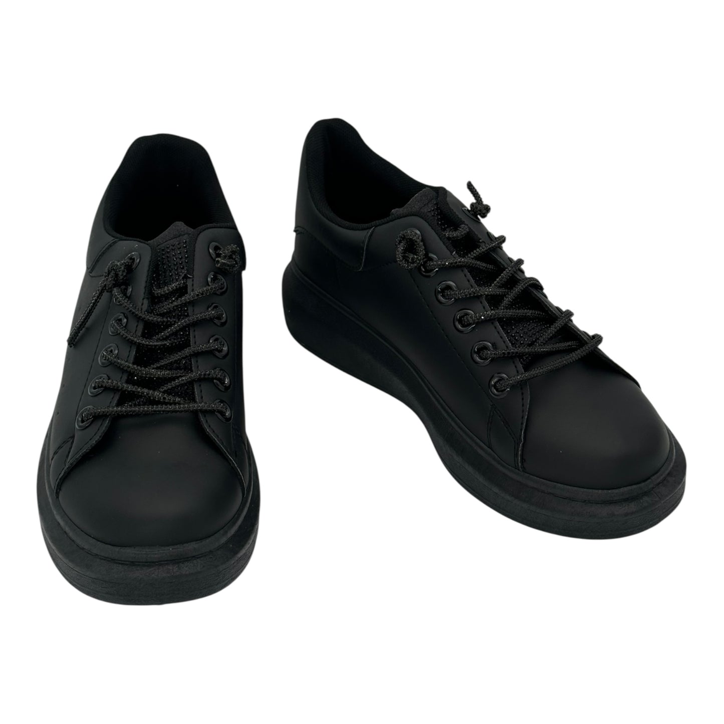 Angel Shopping δερμάτινα sneakers Μαύρο