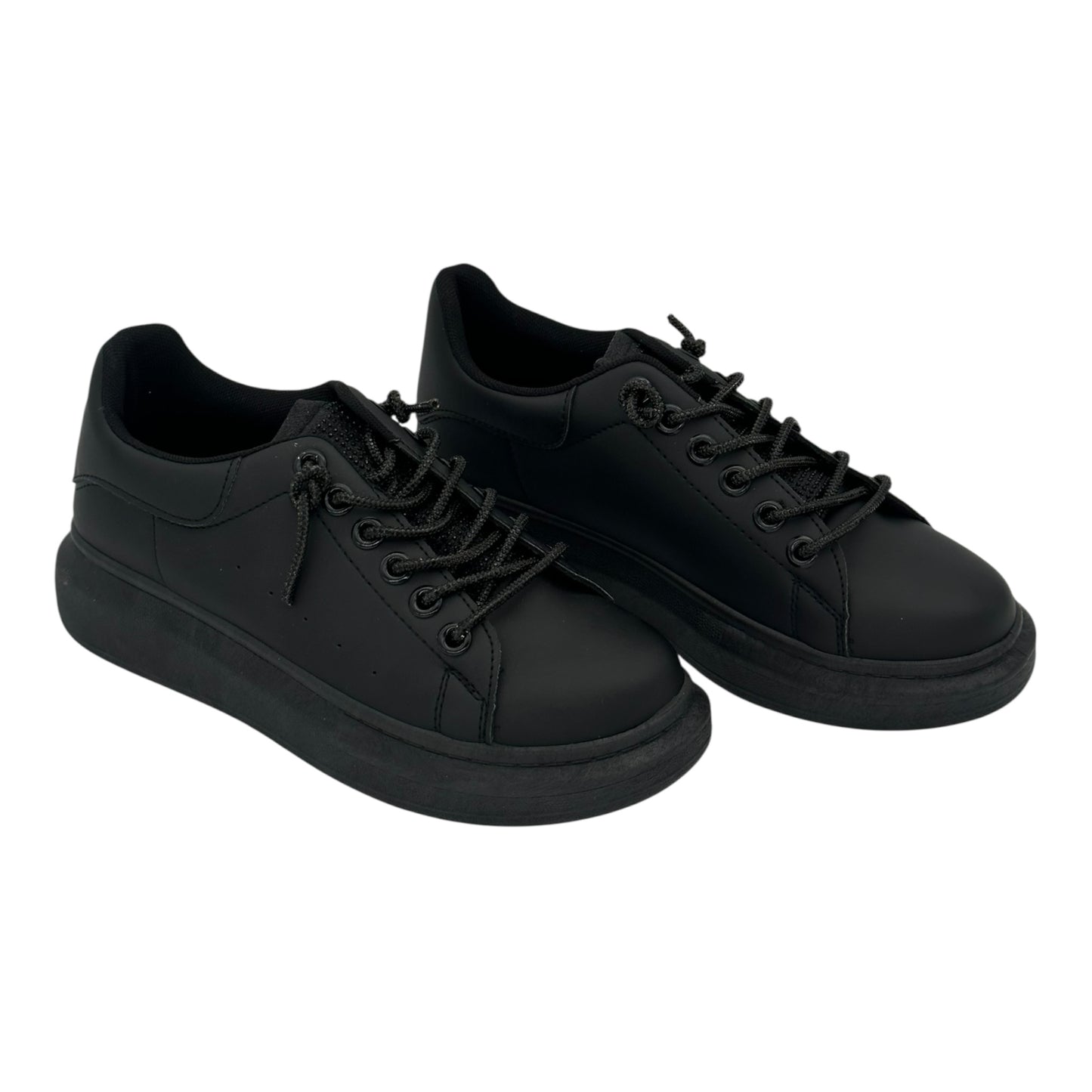 Angel Shopping δερμάτινα sneakers Μαύρο