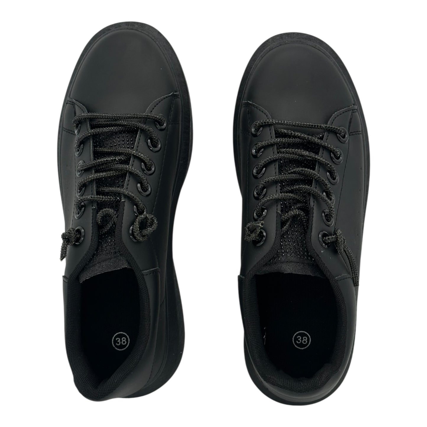 Angel Shopping δερμάτινα sneakers Μαύρο