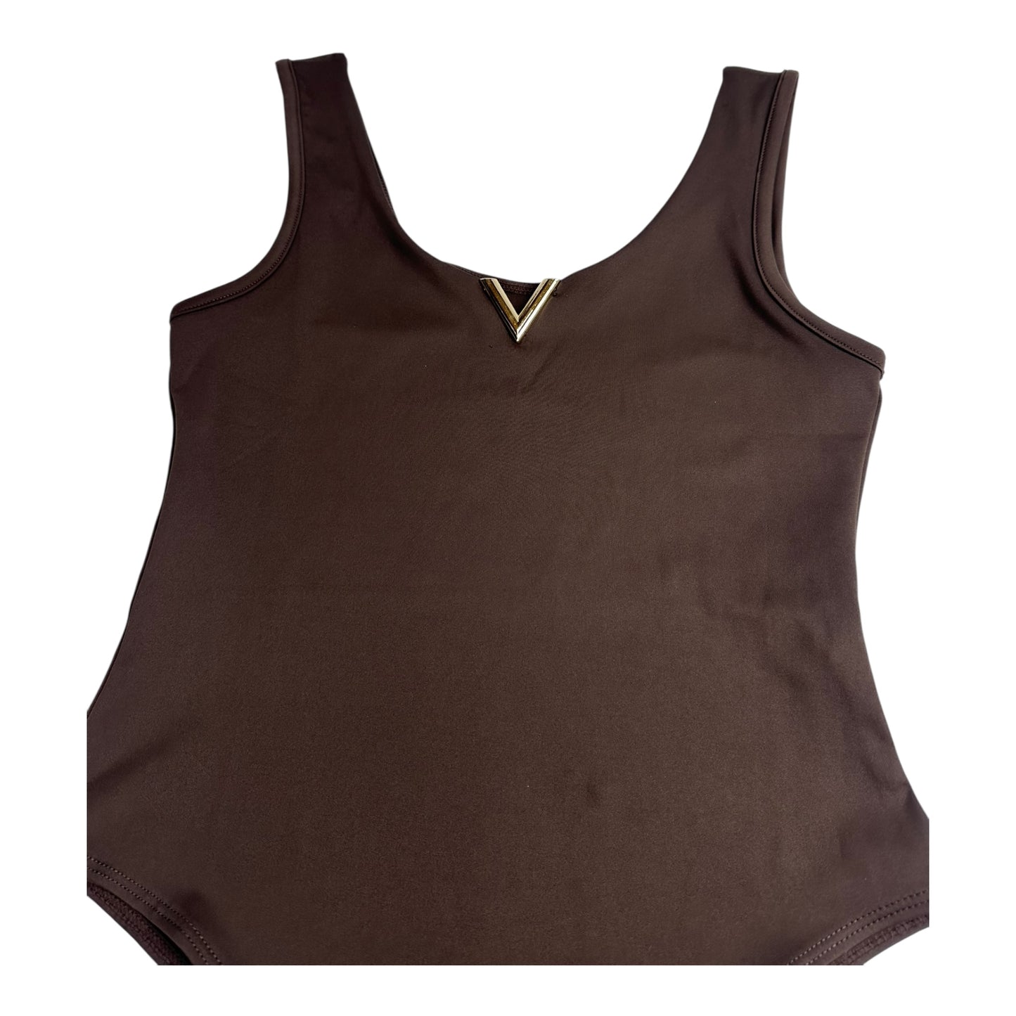 Angel Shopping Γυναικείο Ελαστικό Κορμάκι Καφέ