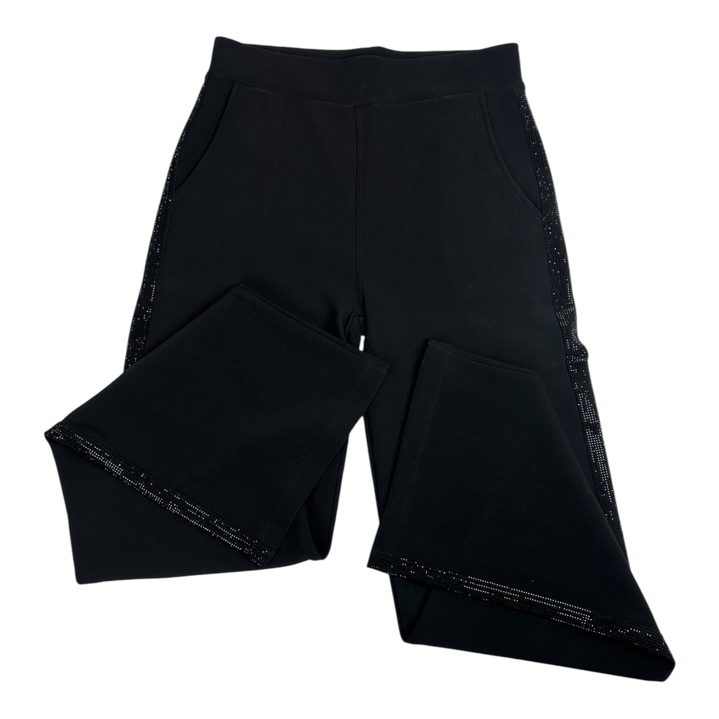 Angel Shopping Γυναικείο Παντελόνι σε Ίσια Γραμμή με Στρας Μαύρο