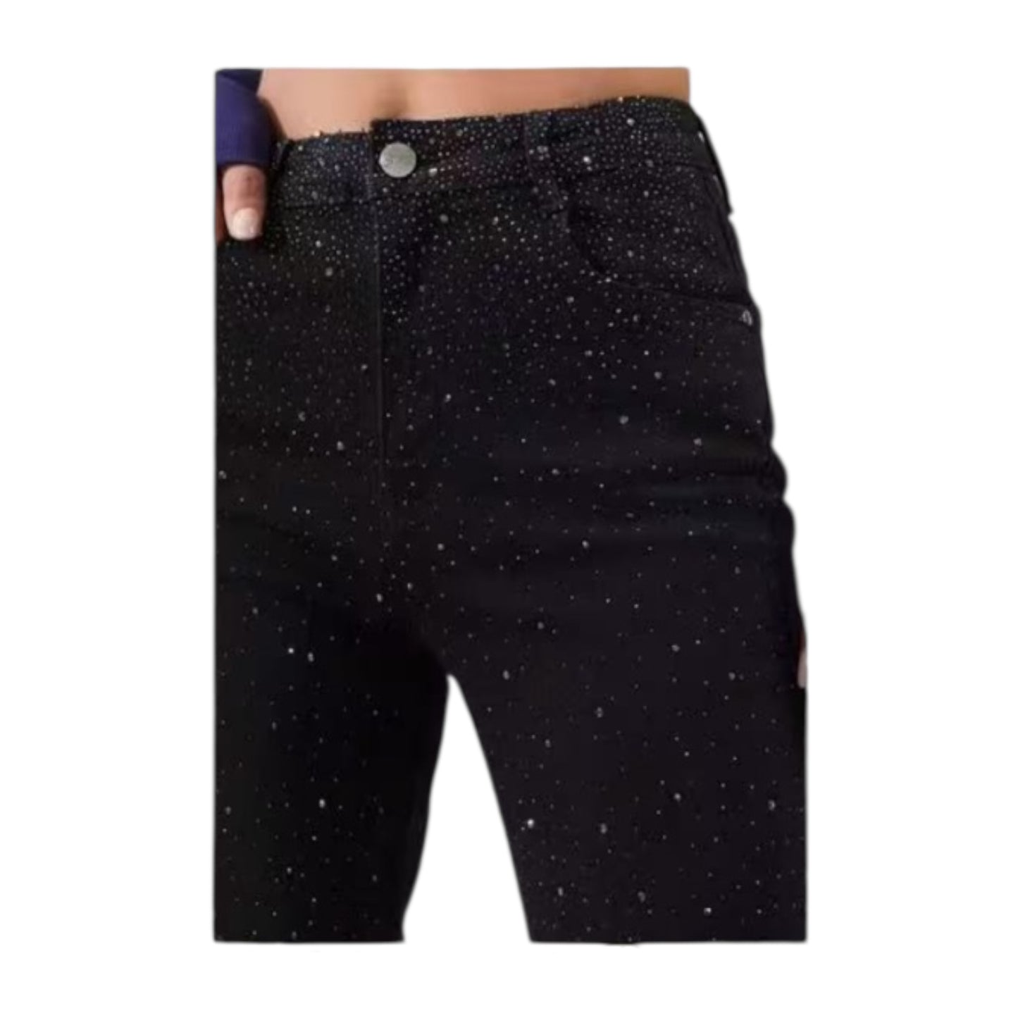 Miss Good High Waisted Women's Straight Jean Pants Black