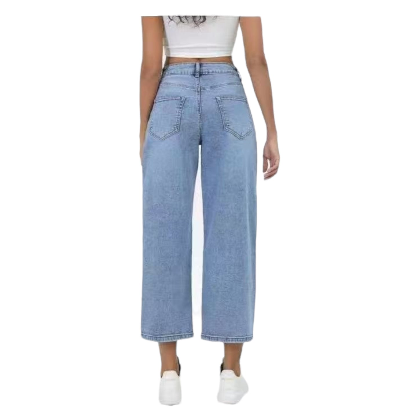 Angel Shopping Γυναικείο Ψηλόμεσο Jean Παντελόνι σε Γραμμή Balloon Μπλε