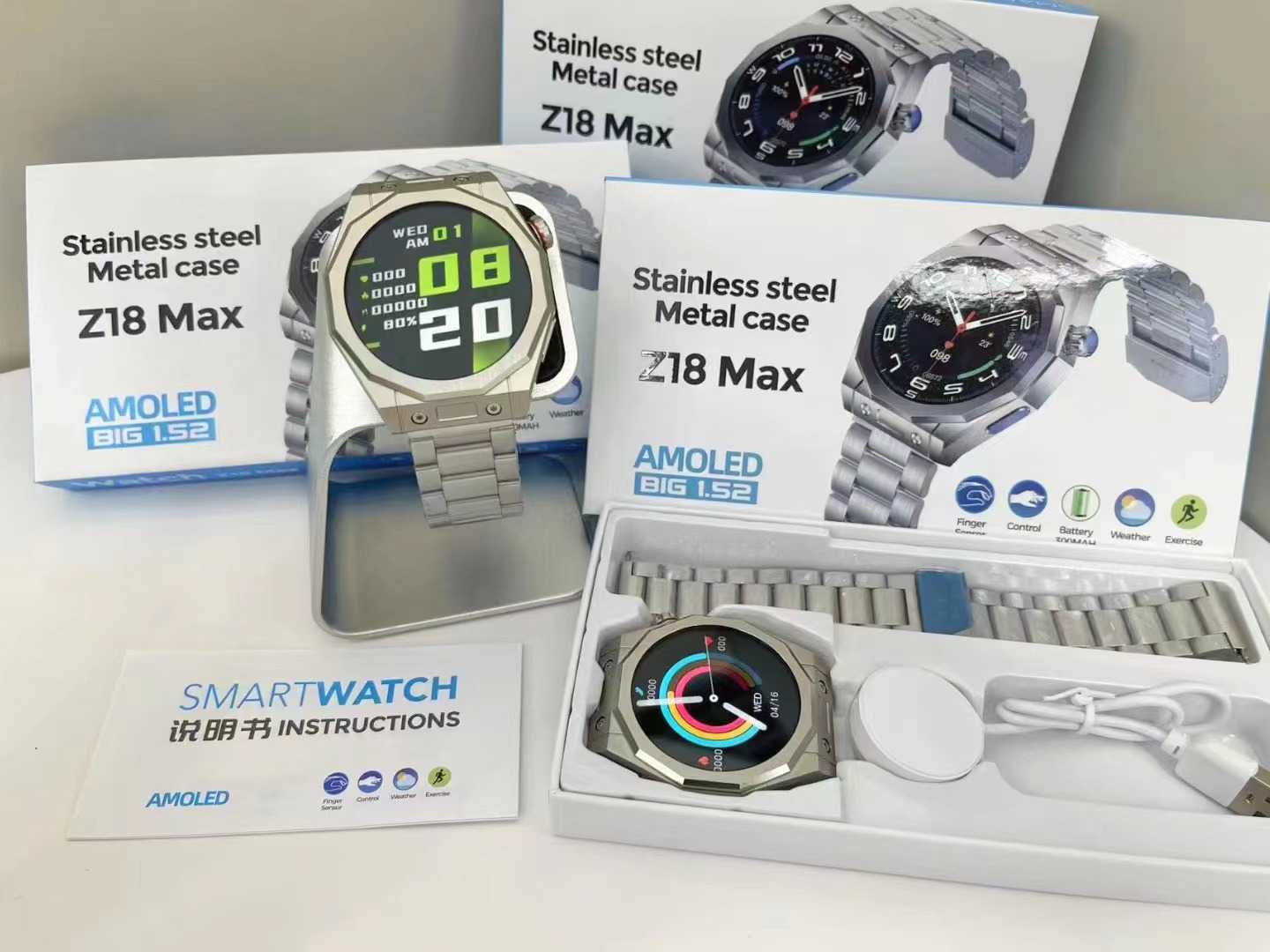 Smartwatch - Z18 Max - Stainless Steel - 065486