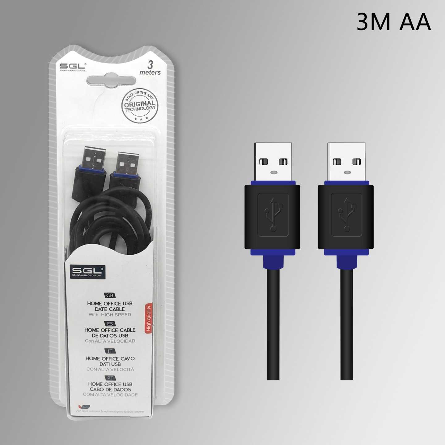 Καλώδιο USB 2.0 - Male/Male - 3m - 097282
