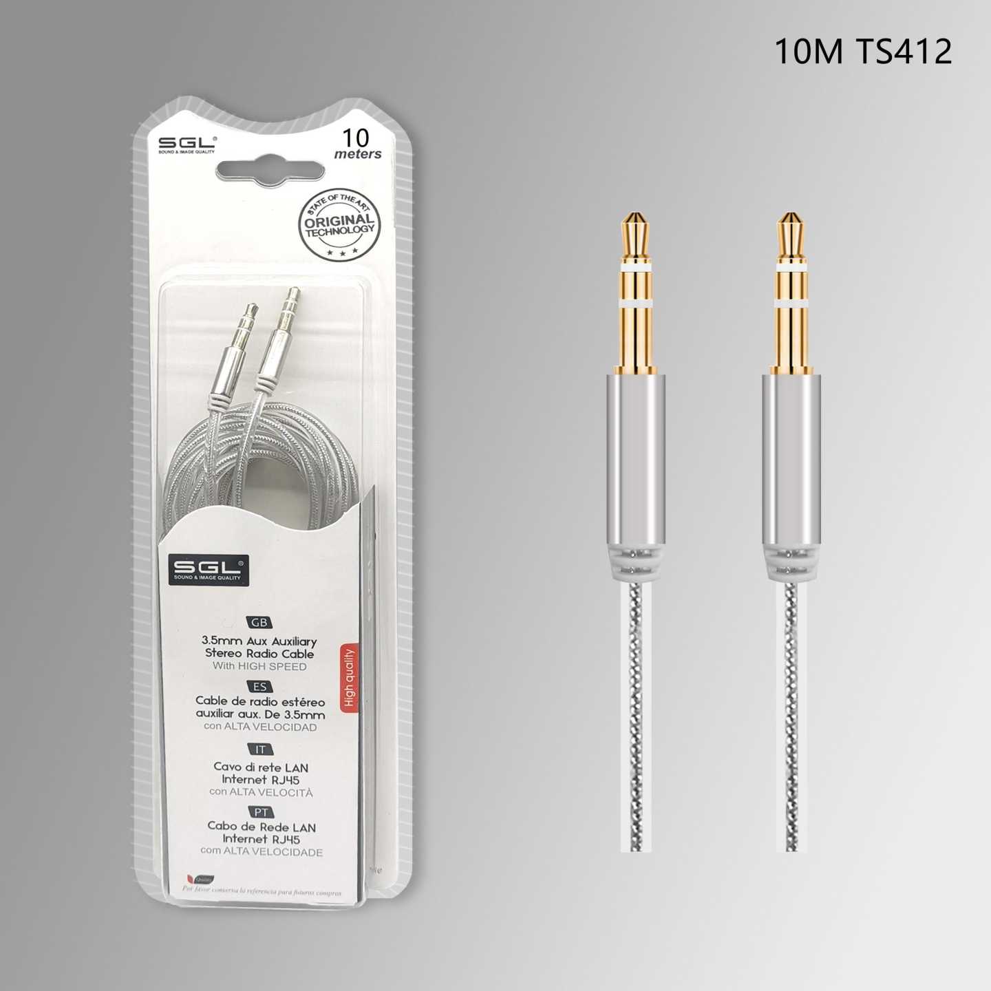 Καλώδιο ήχου Jack 3.5mm - TS412 - Male/Male - 10m - 096322