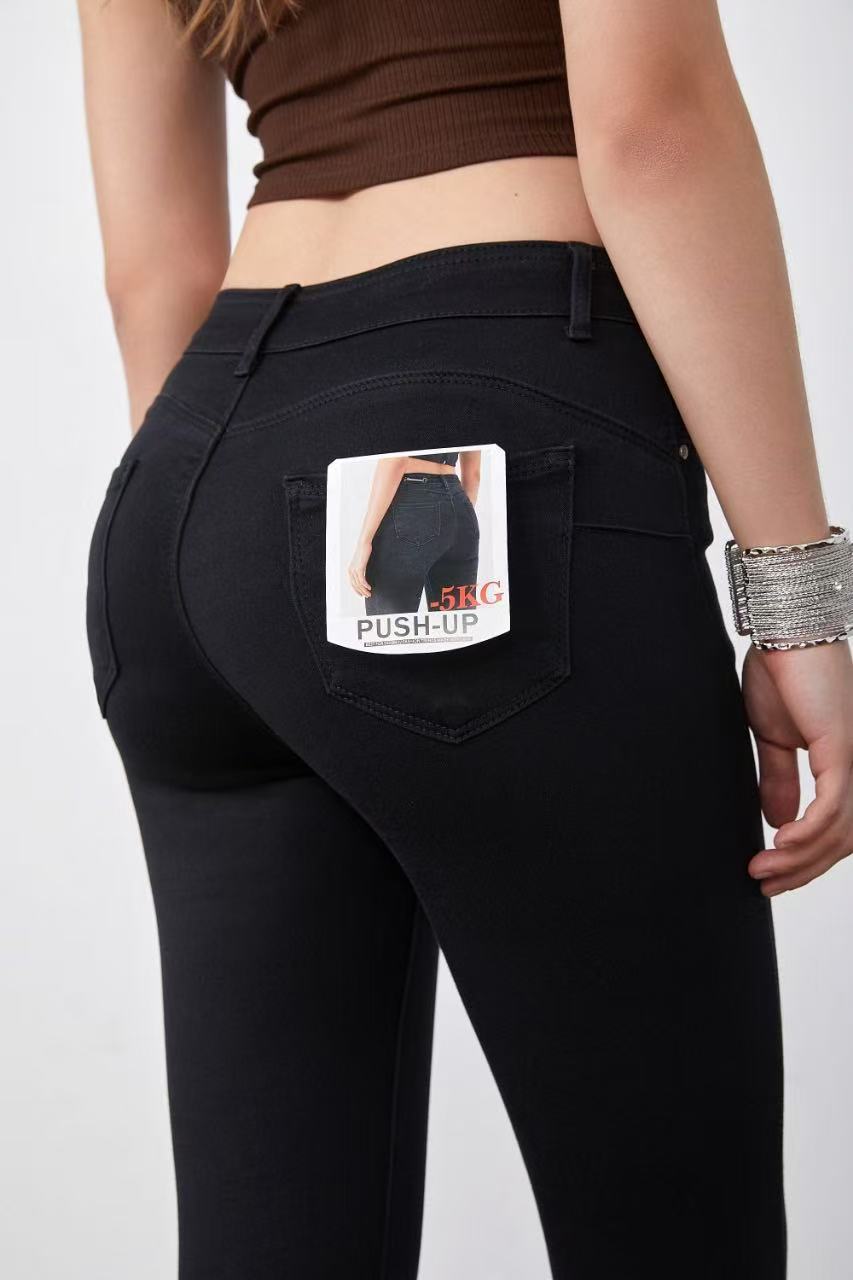 Adoro Γυναικείο Jean Παντελόνι Push Up σε Skinny Εφαρμογή Μαύρο