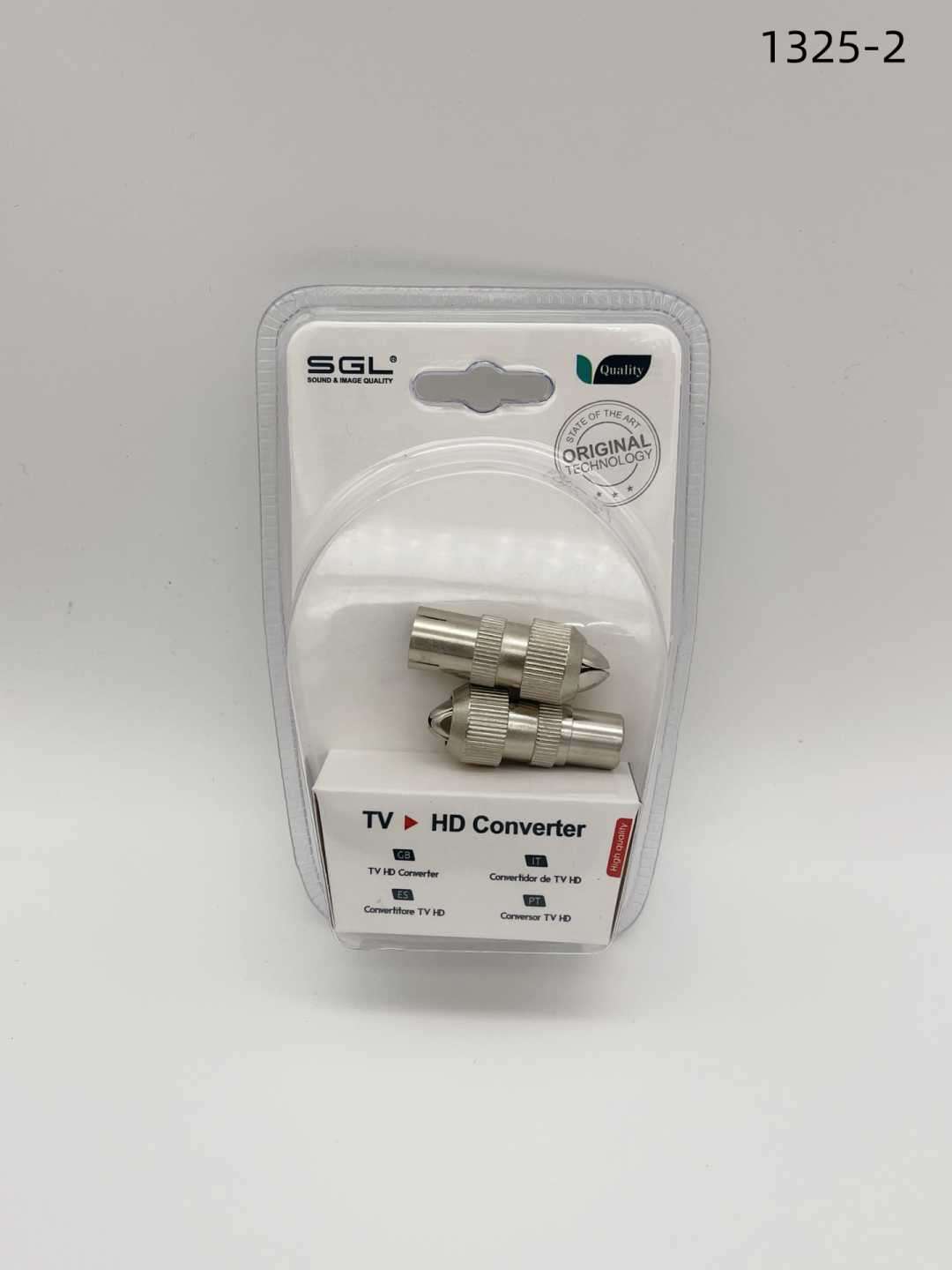 Βύσμα κεραίας TV RF Coaxial - 2pcs - 1male/1female - 1325-2 - 098739