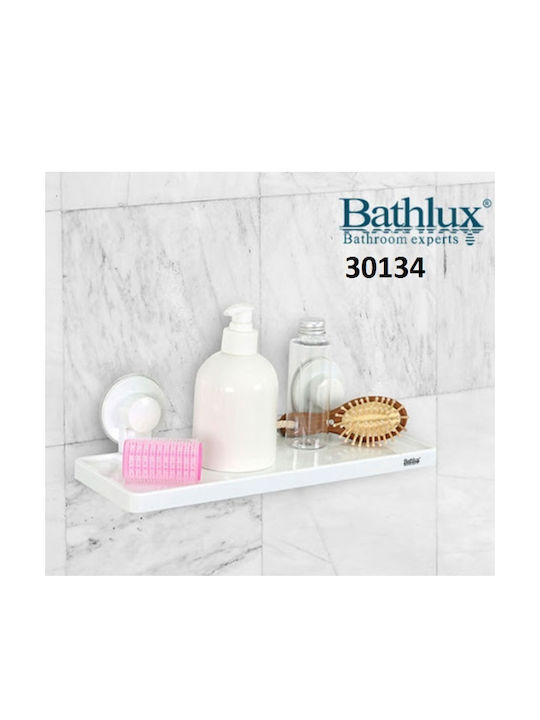 Bathlux Bathlux 30134 Επιτοίχια Ραφιέρα Μπάνιου Πλαστική με 1 Ράφι και Βεντούζες 32x11.7x9.5cm