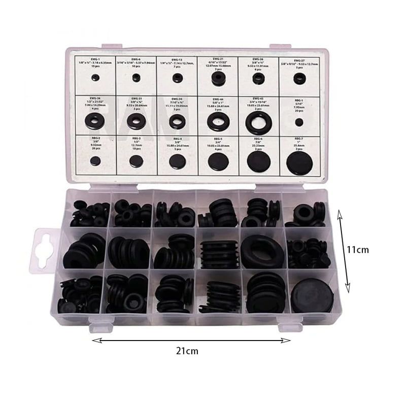 0 -RING ροδέλες & τάπες σετ 125 τεμαχίων - Grommet assortment