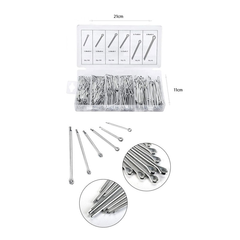 Κοπίλιες ασφάλειες σετ 555τμχ - Cotter pin assortment