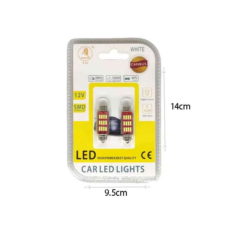 EJC Λάμπες Αυτοκινήτου Canbus 12LED 39mm 2τμχ ψυχρό φως - LED light