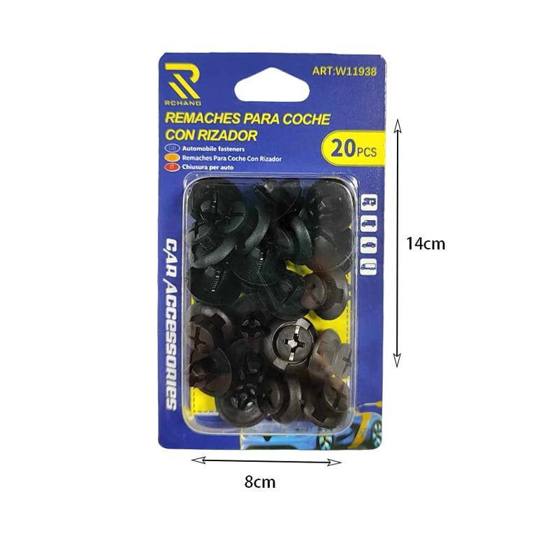 Rchang Συνδετήρες αυτοκινήτου 20τεμ W11938 0194 - Car fasteners remaches para coche con rizador