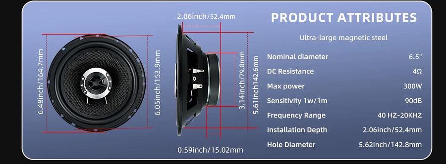Ηχεία αυτοκινήτου - CTC-1687A - 6.5" - 000539