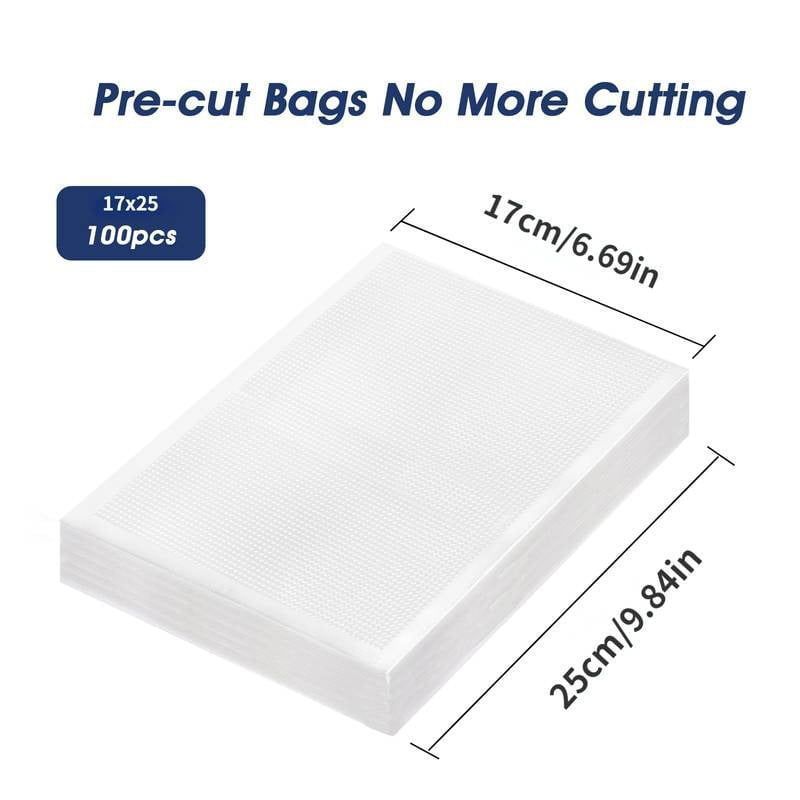 Γκοφρέ Σακούλες Vacuum 17x25cm 100τμχ - Food Vacuum Sealer Bags 100pcs