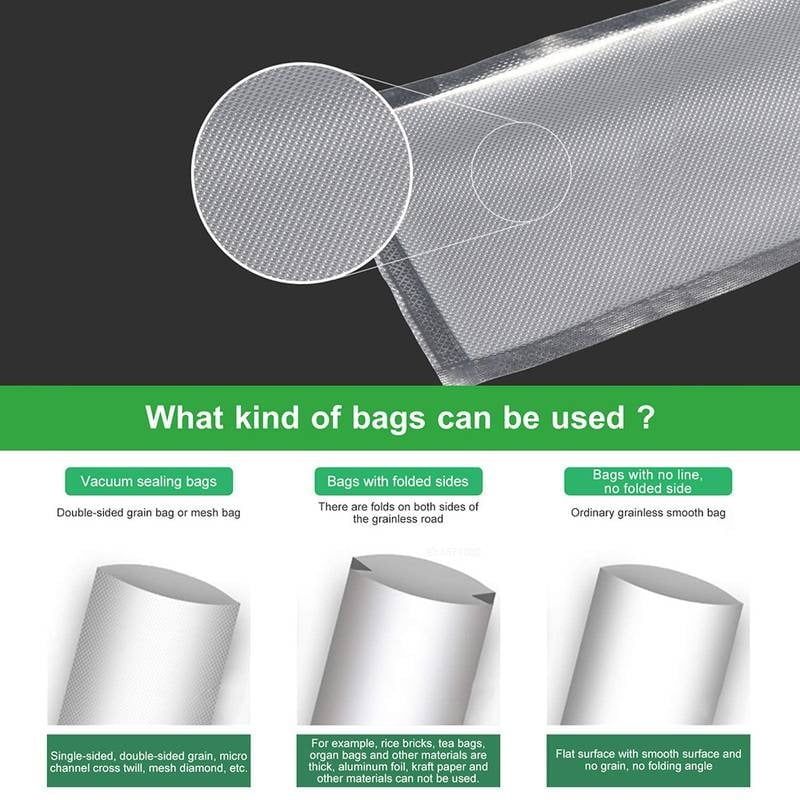 Γκοφρέ Σακούλες Vacuum 17x25cm 100τμχ - Food Vacuum Sealer Bags 100pcs