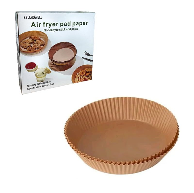 Bellhowell Αντικολλητικό Χαρτί για Air Fryer 50τμχ - Air fryer pad paper 50pcs