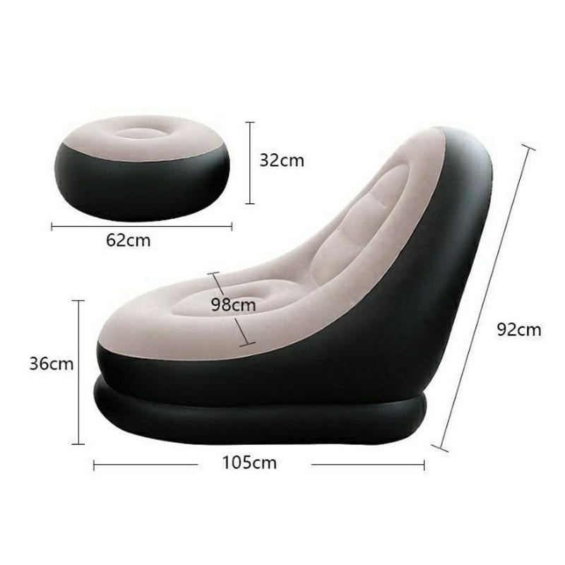Senyoubao Φουσκωτή Πολυθρόνα με Υποπόδιο Μονή - Inflatable Leisure Sofa Chair and Footstool Single Size