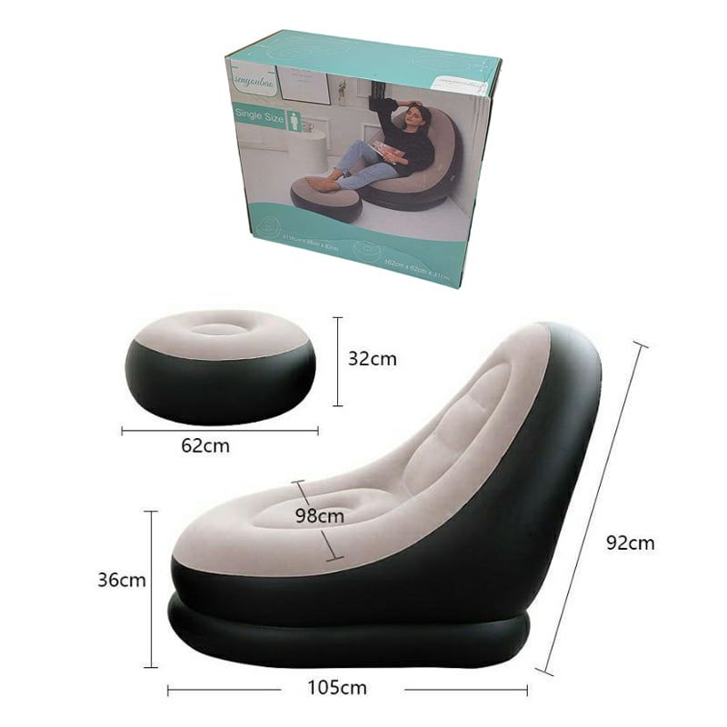 Senyoubao Φουσκωτή Πολυθρόνα με Υποπόδιο Μονή - Inflatable Leisure Sofa Chair and Footstool Single Size