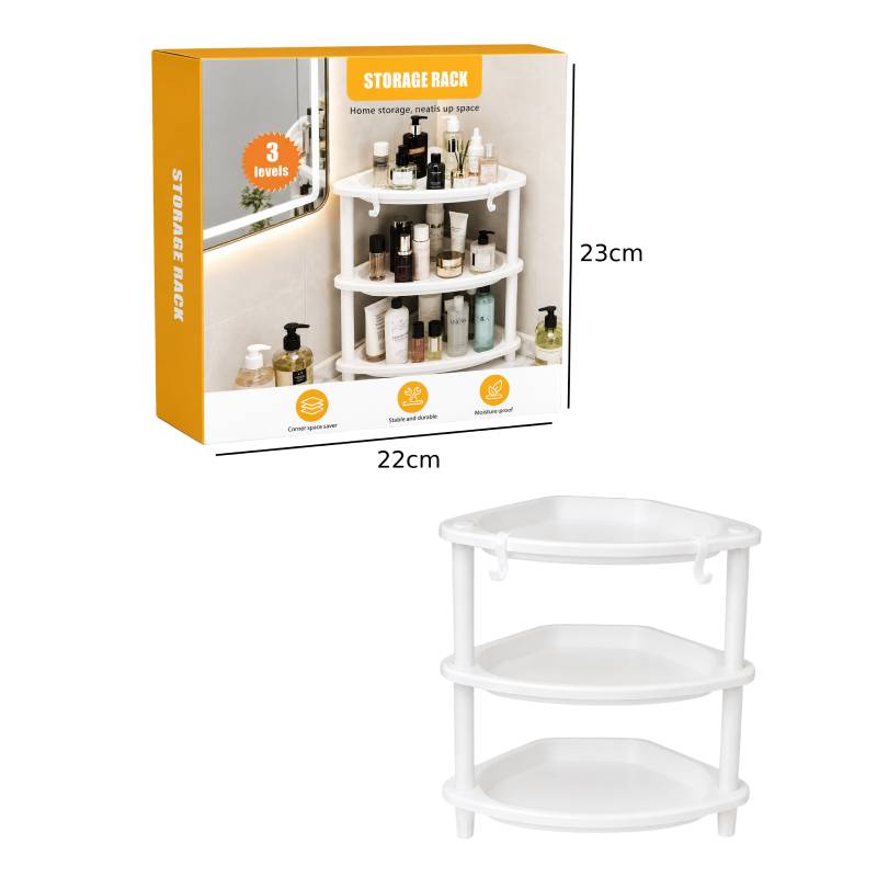 Γωνιακή Ραφιέρα Μπάνιου 3 Επιπέδων - 3-Tier Corner Bathroom Storage Rack