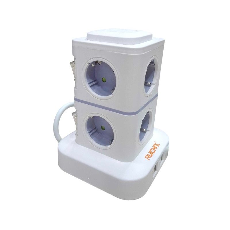 Κάθετο πολύπριζο 8 θέσεων με διακόπτες & 4xUSB - Σούκο - 3m - RC-G8P-4U - 008237 ΦΩΤΙΣΜΟΣ & ΕΝΕΡΓΕΙΑ>Είδη φωτισμού & αναλώσιμα>Καλωδιώσεις & πολύπριζα