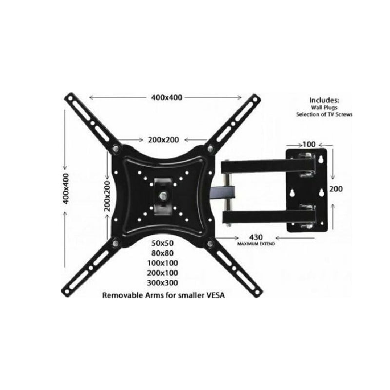 Universal Βάση τηλεόρασης τοίχου 14"-55" έως 50kg HDL-117B-2 - Universal plasma wall mount