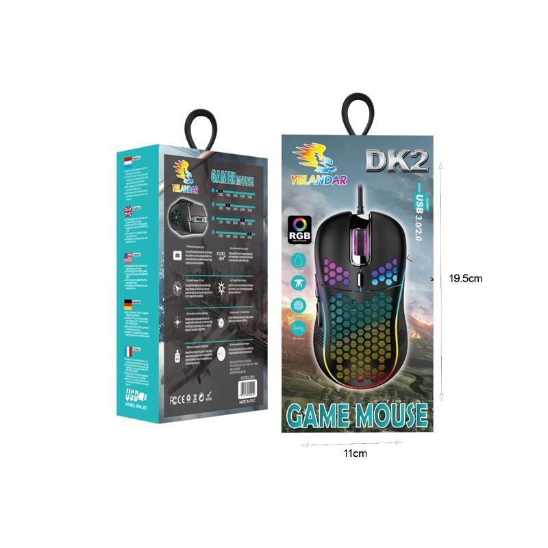 Yelandar DK2 Ενσύρματο ποντίκι RGB - Mouse Gamer Profesional Usb Yelandar DK2