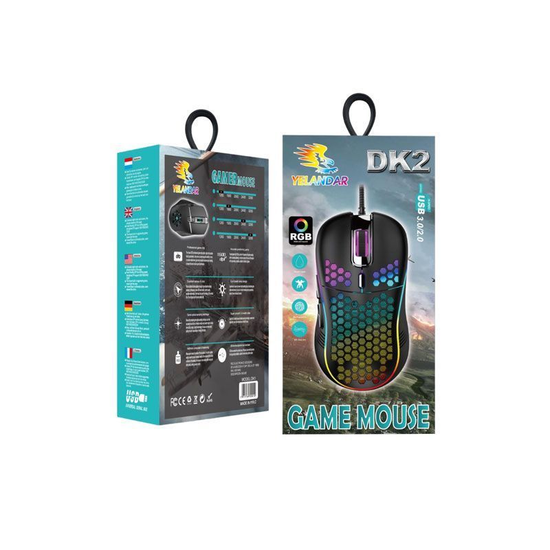 Yelandar DK2 Ενσύρματο ποντίκι RGB - Mouse Gamer Profesional Usb Yelandar DK2