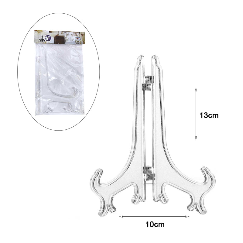 Διάφανη Πλαστική Βάση Κορνίζας 13x10cm 2τμχ - Clear Plastic Frame Stand 2pcs